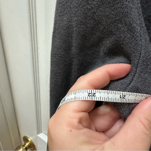 Ralph Lauren Gray V-Neck Sweater Dress merino wool cotton l large short - Picture 5 of 6